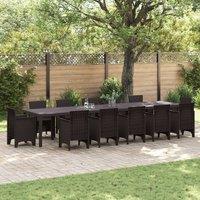 Berkfield Home Garden Table Brown 400x100x73 cm Poly Rattan | Size: 400 x 100 x 73 cm