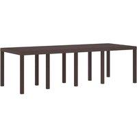 Berkfield Home Garden Table Brown 250x100x73 cm Poly Rattan | Size: 250 x 100 x 73 cm