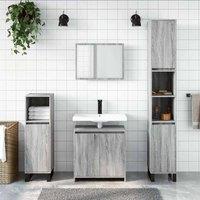 Berkfield Home Spacious 2 Piece Bathroom Furniture Set Grey Sonoma Engineered Wood