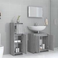 Berkfield Home Stylish 3 Piece Bathroom Furniture Set Grey Sonoma Engineered Wood