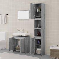 Berkfield Home Stylish 3 Piece Bathroom Furniture Set Grey Sonoma Engineered Wood