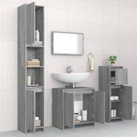 Berkfield Home Stylish 4 Piece Bathroom Furniture Set Grey Sonoma Engineered Wood