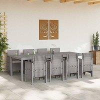 Berkfield Home Elegant 9 Piece Garden Dining Set with Cushions White Poly Rattan