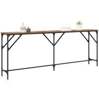 Berkfield Home Sturdy Console Table Old Wood 200x29x75 cm Engineered Wood in Brown | Size: 200 x 29 x 75 cm