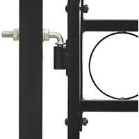 Berkfield Home Elegant Fence Gate Double Door with Arched Top Steel 400x200 cm Black