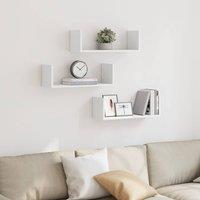 Berkfield Home Durable Wall Shelves 3 pcs White 58x18x18 cm Engineered Wood | Size: 58 x 18 x 18 cm