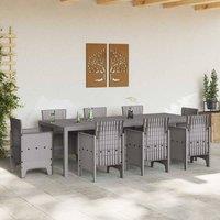 Berkfield Home Garden Table Light Grey 250x100x73 cm Poly Rattan | Size: 250 x 100 x 73 cm
