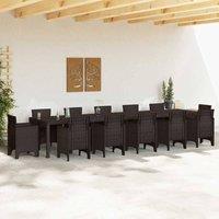 Berkfield Home Garden Table Brown 400x100x73 cm Poly Rattan | Size: 400 x 100 x 73 cm