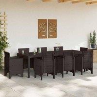Berkfield Home Garden Table Brown 250x100x73 cm Poly Rattan | Size: 250 x 100 x 73 cm
