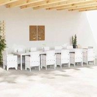 Berkfield Home Garden Table White 400x100x73 cm Poly Rattan | Size: 400 x 100 x 73 cm