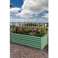 London Boutique 240x120x60cm Galvanized Metal Raised Garden Bed Outdoor Planter Box in Green | Size: 240 x 120 x 60 cm