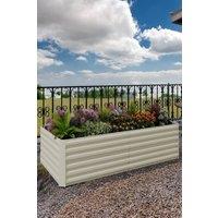 London Boutique 240x120x60cm Galvanized Metal Raised Garden Bed Outdoor Planter Box in Beige | Size: 240 x 120 x 60 cm