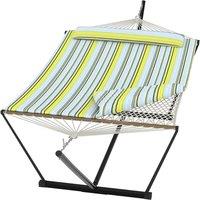 London Boutique Double Hammock w/Stand 2 Person Hammock w/ Carrying Bag & Pillow & Pad