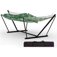 London Boutique Double Hammock w/Stand 2 Person Hammock w/ Carrying Bag & Pillow & Pad in Green