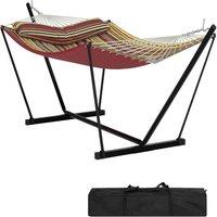 London Boutique Double Hammock w/Stand 2 Person Hammock w/ Carrying Bag & Pillow & Pad