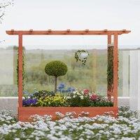 London Boutique Wooden Elevated Garden Bed w/Arch Trellis Planter Box w/Hanging Roof in Brown