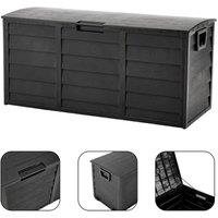 FLAVORA Black 290 L Plastic Storage Box Garden Outdoor | Size: 0.6m2