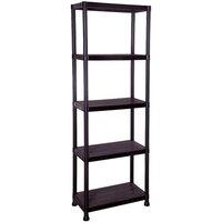 NESTLUNE 2 x 5 Tier Plastic Shelving Rack Unit Shelf Organiser in Black | Size: 10000mm x 520mm