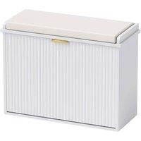NESTLUNE Shoe Storage Bench with Cushion & Flip-Drawer 62x26x47.5cm White | Size: 100 cm x 15 cm