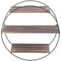 KORVIXA 3 Tier Round Floating Shelves in Brown | Size: 100 cm x 100 cm