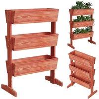 KORVIXA 3 Large Containers Vertical Raised Garden Bed in Brown | Size: 1.25kg