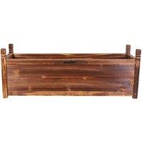 KORVIXA Large (90 x 30 x 33 cm) Vegetable Flower Deep Planter Box in Brown | Size: 1.25kg
