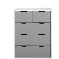 KORVIXA Chest of Drawers Bedroom Furniture Storage Bedside Cabinet in Grey | Size: 100 cm