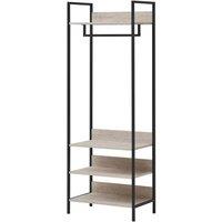 KORVIXA Industrial 4 Shelves Clothes Rail Bedroom Storage Unit | Size: 100 cm x 100 cm
