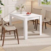 KORVIXA Modern Dining Table 4-6 Seater Wood Room Furniture in White | Size: 100 cm