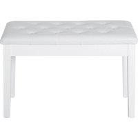 KORVIXA Faux Leather Piano Stool White with Storage | Size: 0.6m2