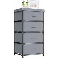 VOGREX Grey 4-Drawer Fabric Storage Chest Steel Frame