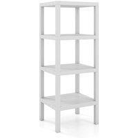 VOGREX 4-Tier Freestanding Plastic Utility Storage Rack in White