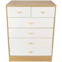 VOGREX 6 Drawer Bedroom Chest of Drawers Storage Dresser Home Furniture in White