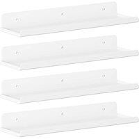 VOGREX White Durable Plastic Wall Shelves, 4 Pack Home Storage