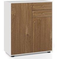 VOGREX Natural Kitchen Sideboard Buffet Cabinet, Adjustable Shelves in Brown