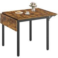 VOGREX Brown Folding Extendable Dining Table, Drop Leaf Top