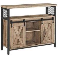 VOGREX Natural Sideboard Buffet with 2 Sliding Barn Doors