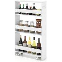 VOGREX 3-Tier Slim Kitchen Rolling Storage Cart, Open Shelves in White