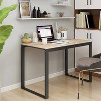 Berkfield Home Computer Desk Black & Oak 110x60x73 cm Engineered Wood in Brown | Size: 110 x 60 x 73 cm