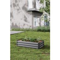 Garden Sanctuary Grey Vegetable Flower Raised Garden Bed Steel Planter Box