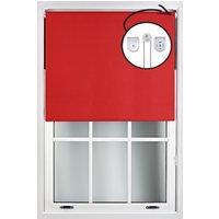 Furnished Red Blackout Roller Blinds with Metal Fittings - Trimmable Window Shade | Size: 220 cm width x 165 cm drop