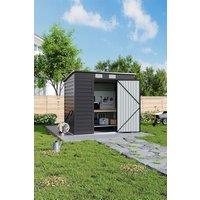 H&O Direct Galvanized Steel Outdoor Garden Storage Shed in Black