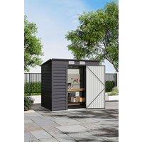 Garden Sanctuary Galvanized Steel Outdoor Garden Storage Shed in Black