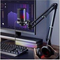 Living and Home Condenser Microphone with Adjustable Boom Arm in Black
