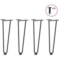 Berkfield Home Hairpin Table Legs 4 pcs Anthracite 42 cm Solid Steel in Black