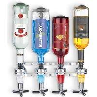 Final Touch Aluminium 4 Bottle Wall Mounted Drinks Dispenser in Silver