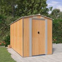 Berkfield Home Garden Shed Light Brown 192x357x223 cm Galvanised Steel | Size: 192 x 357 x 223 cm