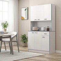 STILVORA Kitchen Cupboard with Adjustable Shelves & Drawer in White