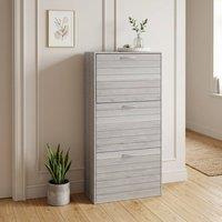 STILVORA Shoe Cabinet with 3 Flip Drawers in Grey