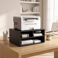 STILVORA Printer Storage Cabinet with 3 Compartments in Black